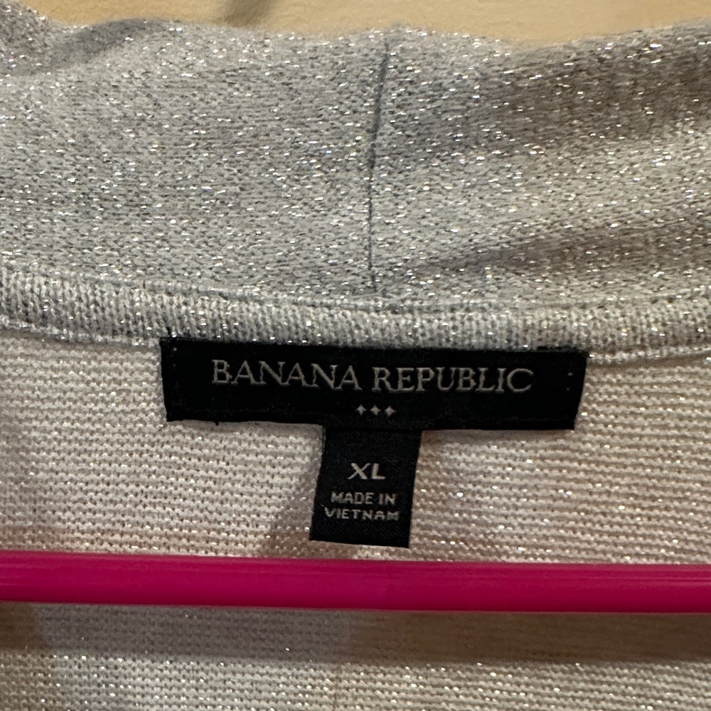 Banana Republic Shimmering Silver V-neck - Picture 2 of 5